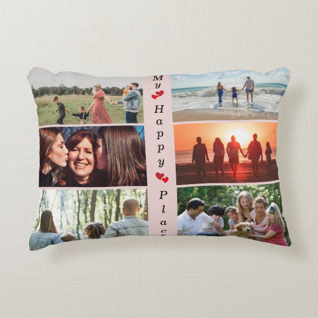 Foto för Anpassadet Mitt Lycklig Ställe 6 Bild Prydnadskudde (Framsidan)