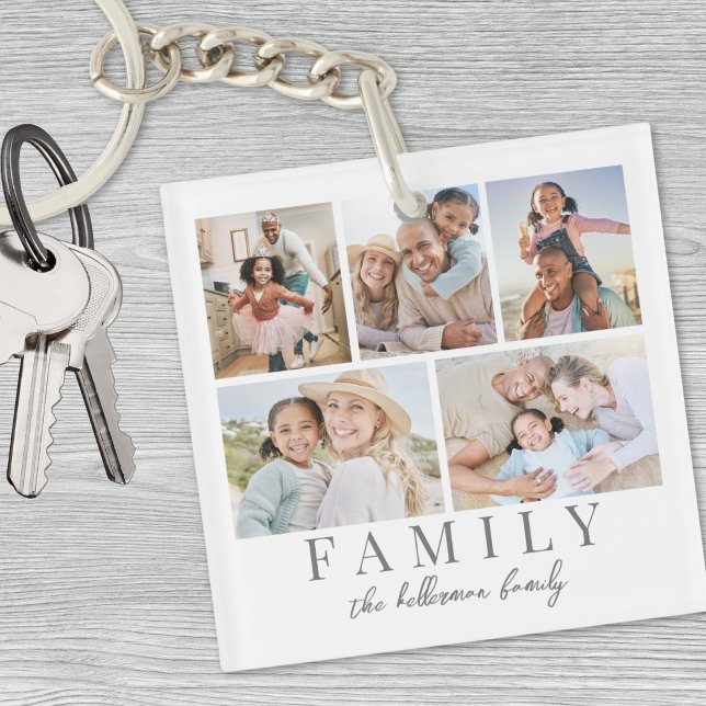 Foto för anpassningsbar Dubbla Sided Family (Custom Double Sided Family Photo Keychain)