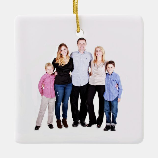 Foto för anpassningsbar-familjen julgransprydnad keramik (Framsida)