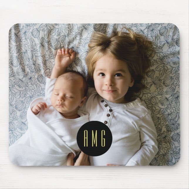 Foto för anpassningsbar-familjen | Monogrammet Musmatta (Framsidan)