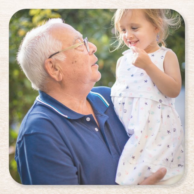 Foto för anpassningsbar Personlig Underlägg Papper Kvadrat (Framsidan)