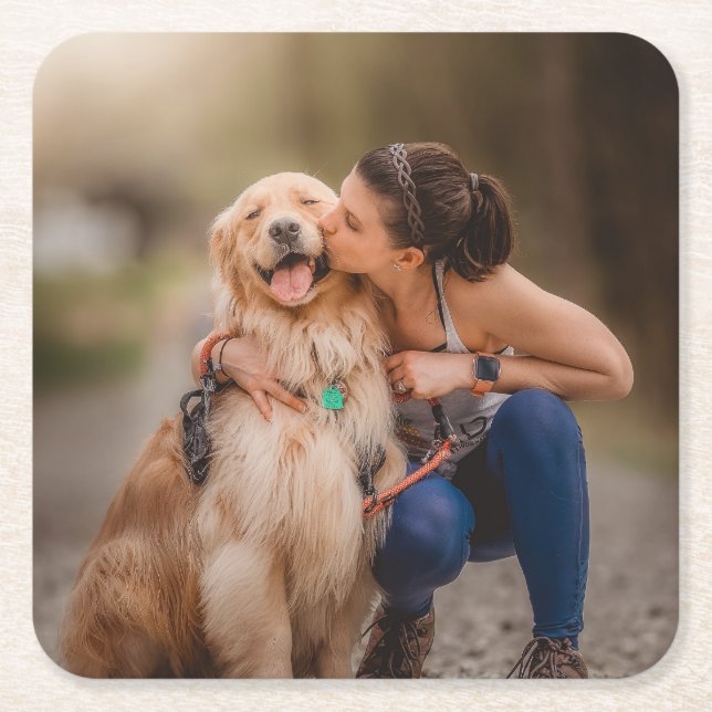 Foto för anpassningsbar Personlig Underlägg Papper Kvadrat (Framsidan)