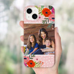 Foto för Anpassningsbarna Bright Blommigt och punk<br><div class="desc">personlig av telefonfoto med anpassningsbarna. Den här söta, giftiga designen har en färgstark blommigt gräns runt foto- och abstraktens punktbakgrund. Använda designen verktyg om du vill välja valfri bakgrund färg, lägga till fler foton och texter och skapa ett unikt foto av typen foto fon. Vår söt anpassningsbar fotot fodral gör...</div>