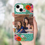 Foto för Anpassningsbarna Bright Blommigt och punk<br><div class="desc">personlig av telefonfoto med anpassningsbarna. Den här söta, giftiga designen har en färgstark blommigt gräns runt foto- och abstraktens punktbakgrund. Använda designen verktyg om du vill välja valfri bakgrund färg, lägga till fler foton och texter och skapa ett unikt foto av typen foto fon. Vår söt anpassningsbar fotot fodral gör...</div>