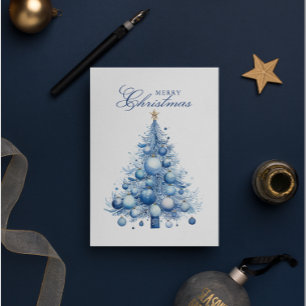 Foto för Anpassningsbarna Modern Blue Julgran Wate Julkort