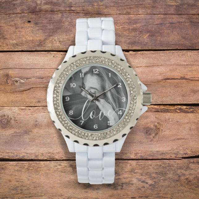 Foto för Anpassningsbarna Penselskript Kärlek Armbandsur (Skapare uppladdad)