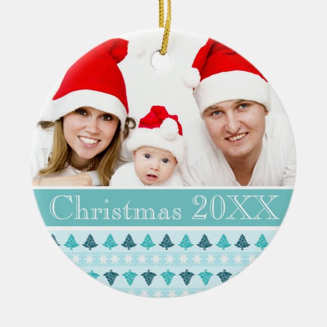 Foto för Anpassningsbarna Winter Mönster Julgransprydnad Keramik (Framsidan)