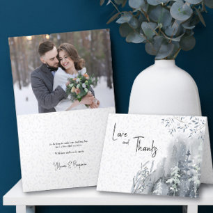 Foto för Anpassningsbarna Winter Wedding Snö Fores Tack Kort