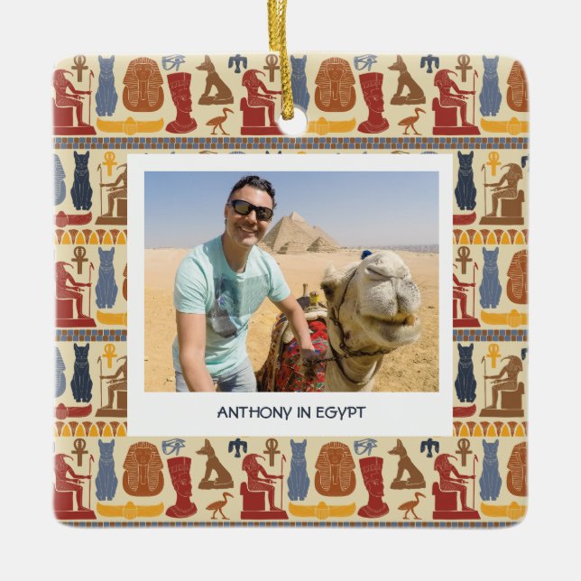 Foto för antika Egyptener, temat Anpassningsbar Julgransprydnad Keramik (Framsida)