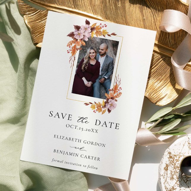 Foto för att spara datumet för Rustik höstblomma (Skapare uppladdad)