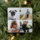Foto för åtta foto-kvadratfärger, minimalt familje julgransprydnad keramik (Tree)
