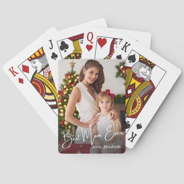 Foto för bästa Mamma någonsin-Anpassningsbar Casinokort (Baksidan)