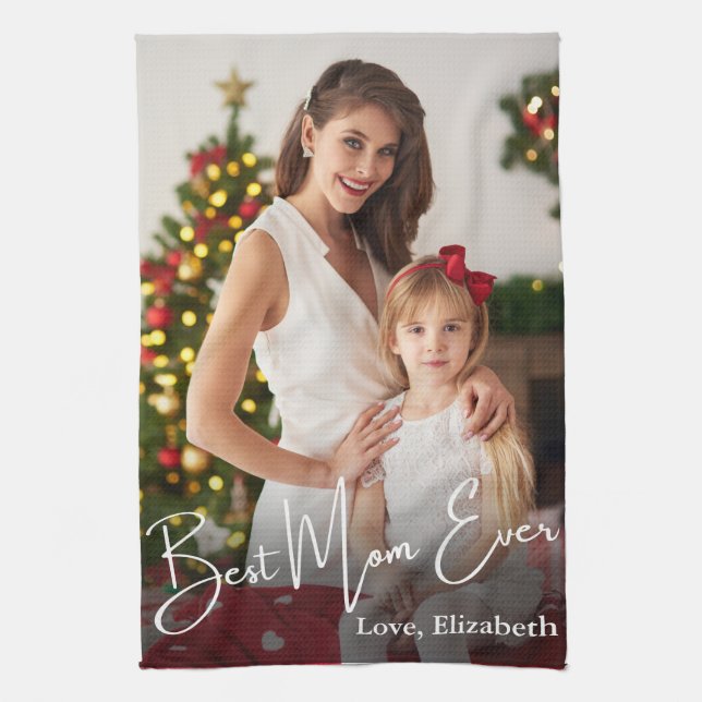 Foto för bästa Mamma någonsin-Anpassningsbar Kökshandduk (Vertikal)