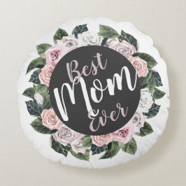 Foto för bästa Mamma någonsin-Blommigt Rund Kudde