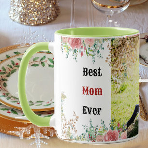 Foto för bästa Mamma någonsin Greenery Blommigt Mo Mugg
