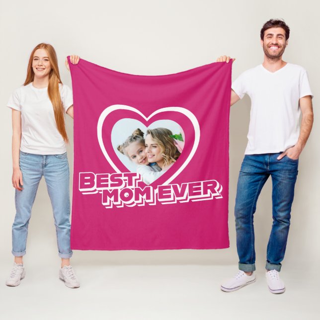 Foto för bästa Mamma någonsin Mors dag-Anpassnings Fleecefilt (På plats)