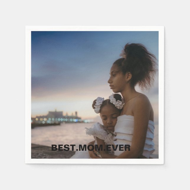 Foto för bästa Mamma någonsin-Personlig Pappersservett (Framsidan)