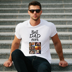 Foto för bästa Pappa 6-fotosambandsfamilj T Shirt