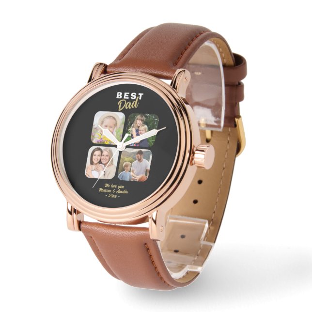 Foto för bästa Pappa Far 4-familjen Armbandsur (Vinkel)