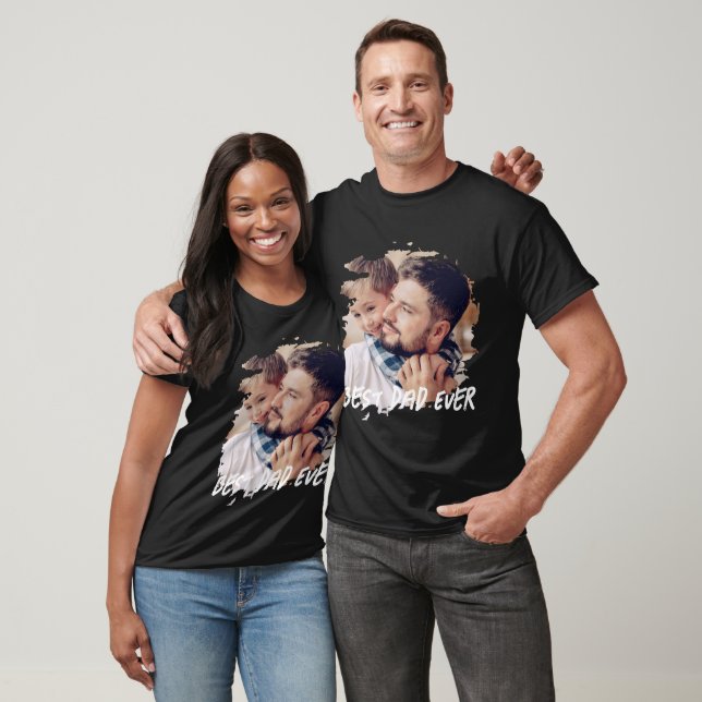 Foto för bästa Pappa någonsin Modern Anpassningsba T Shirt (Unisex)