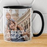 Foto för bästa Pappa någonsin - moderna Coolans st Mugg<br><div class="desc">Den här enkla och moderna designen består av serif och kursiv typografi och lägger till ett foto av anpassningsbarna</div>
