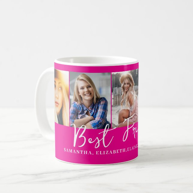 Foto för bästa vänner för personlig Rosa Kaffemugg (Framsida vänster)