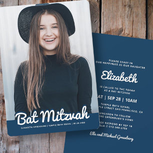 Foto för bat mitzvah modern Anpassningsbar Inbjudningar