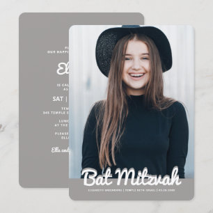 Foto för bat mitzvah modern Anpassningsbar Inbjudningar