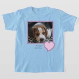 Foto för Beagle Brother Text Pet Hund Family Photo T Shirt