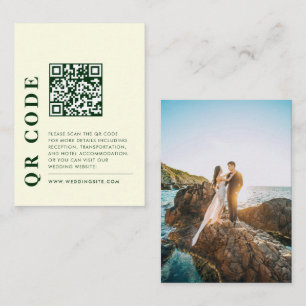 Foto för Benvit QR-kod för Bröllop-detaljer i Mode Tilläggskort
