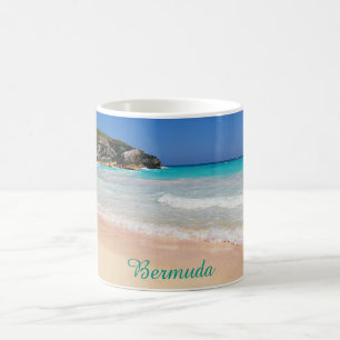 Foto för Bermuda tropiskt rosa Sandstrand Kaffemugg