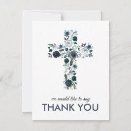 Foto för blå Blommigt Religiösa Kor Tack Kort