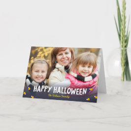 Foto för blå övertoning Candy corn Happy halloween Kort