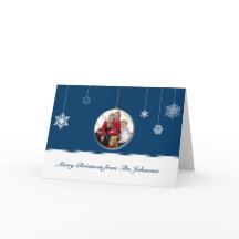 Foto för blått- och vitSnowflakeprydnad