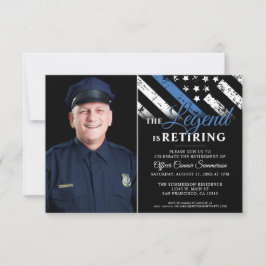 Foto för blått polishölje Pension-Party Inbjudningar