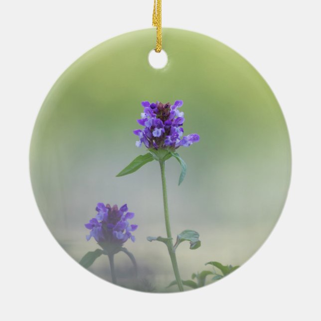 Foto för blommiga blommor julgransprydnad keramik (Baksidan)