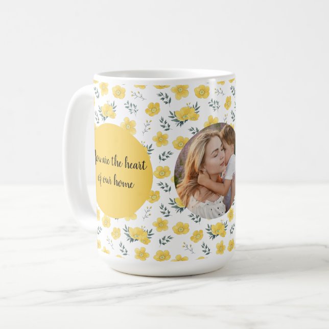 Foto för blommigt Anpassningsbar | Mors dag Gift | Kaffemugg (Framsida vänster)
