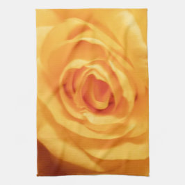 Foto för blommigt för blomma för gul rosknoppro kökshandduk