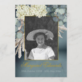 Foto för Blommigten Blue Guld Elegant Inbjudningar
