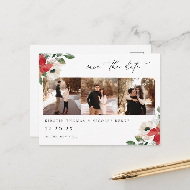 Foto för botaniska Blommigtar i vinter Vykort (Fram/Back In Situ)