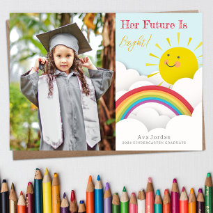 Foto för Bright Future Sunshine Rainbow Studenten Inbjudningar