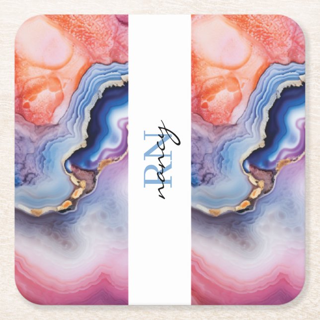 Foto för bröllop par Anpassningsbar Underlägg Papper Kvadrat (Framsidan)