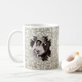 Foto för bröllopsdag för elegantpärla 30th kaffemugg