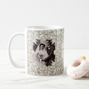 Foto för bröllopsdag för elegantpärla 30th kaffemugg