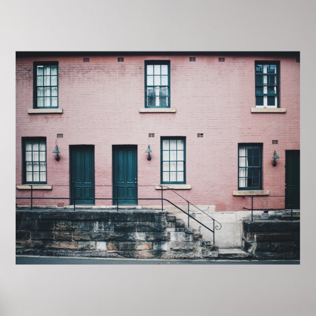 FOTO FÖR BYGGNAD MED TRAPPOR POSTER (Framsidan)