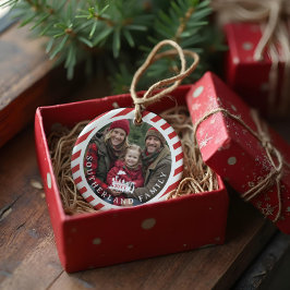 Foto för Candy cane North Pole Express-familjen Julgransprydnad Keramik