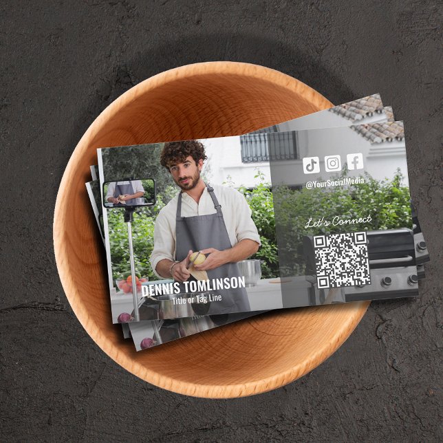Foto för Chef Social Media QR-kod Visitkort (Skapare uppladdad)