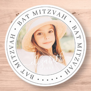Foto för Chic av modern Elegant för bat mitzvah An Runt Klistermärke