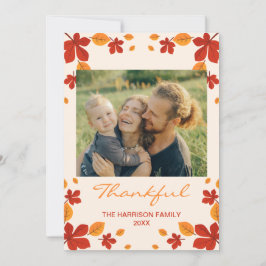 Foto för chic Höst löv - tacksam Thanksgiving Julkort