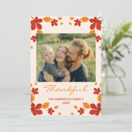 Foto för chic Höst löv - tacksam Thanksgiving Julkort